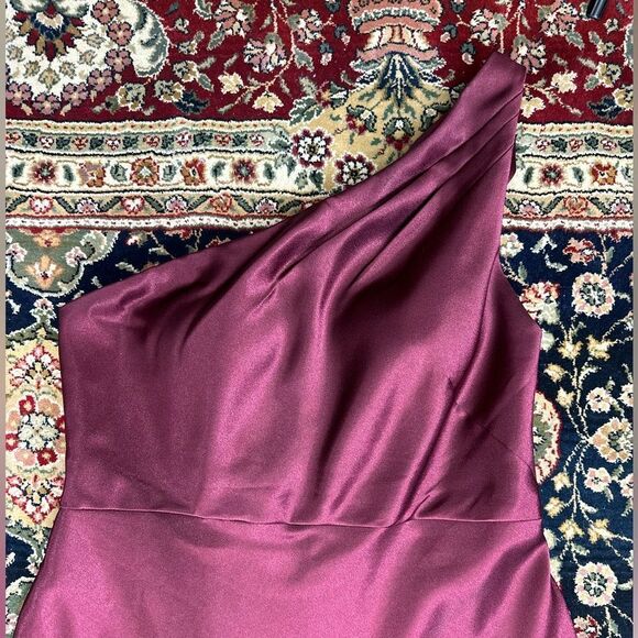 Jenny Yoo Lena One Shoulder Maxi Dress Hibiscus Size 16 - Picture 13 of 16